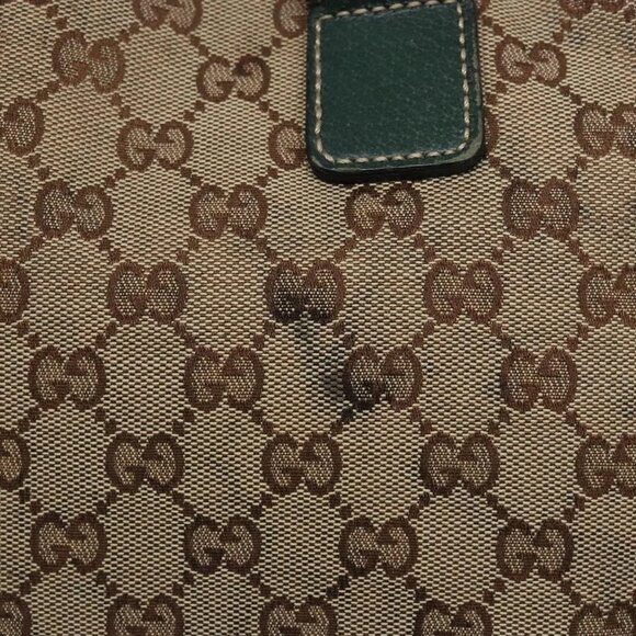 GUCCI GG Canvas Web Sherry Line Tote Bag Beige Green Red Auth - Picture 12 of 16